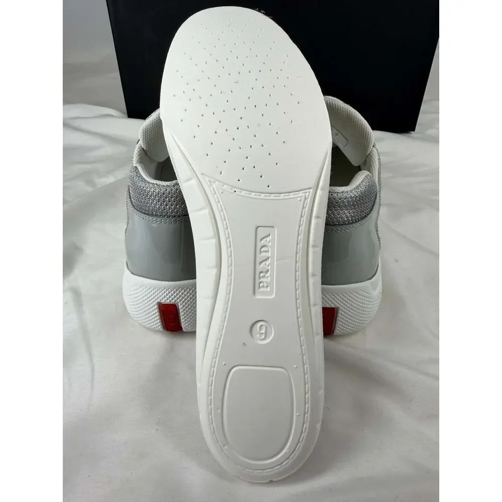 US Men's Size 10 Prada America Cup Silver in box SPB-JB 366785